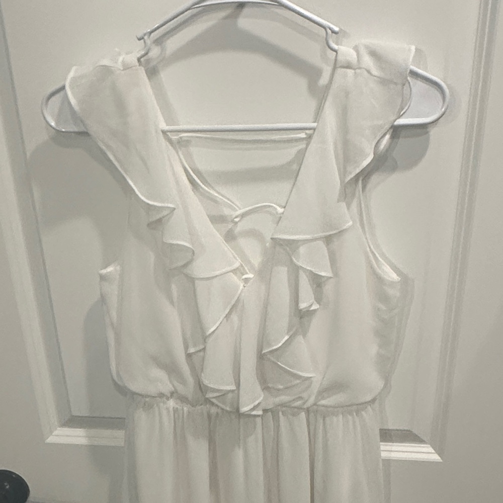 LeShop White Ruffle Dress - Picture 3 of 8